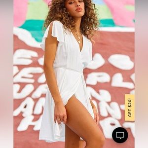 Lulu’s Harbor Point White Wrap Dress size L